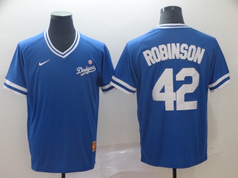Men's Los Angeles Dodgers Jackie Robinson #42 Blue Jersey
